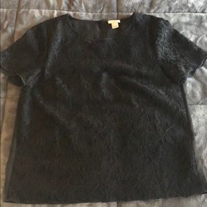 J crew black lace blouse.